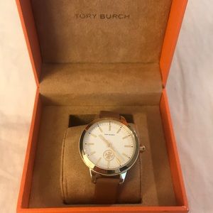 Tory Burch Brown Leather Collins Watch